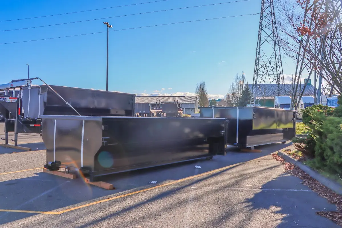 Roll-off dumpster ready for waste disposal at job site for Estate Cleanout Dumpster Rental in Scotts Valley